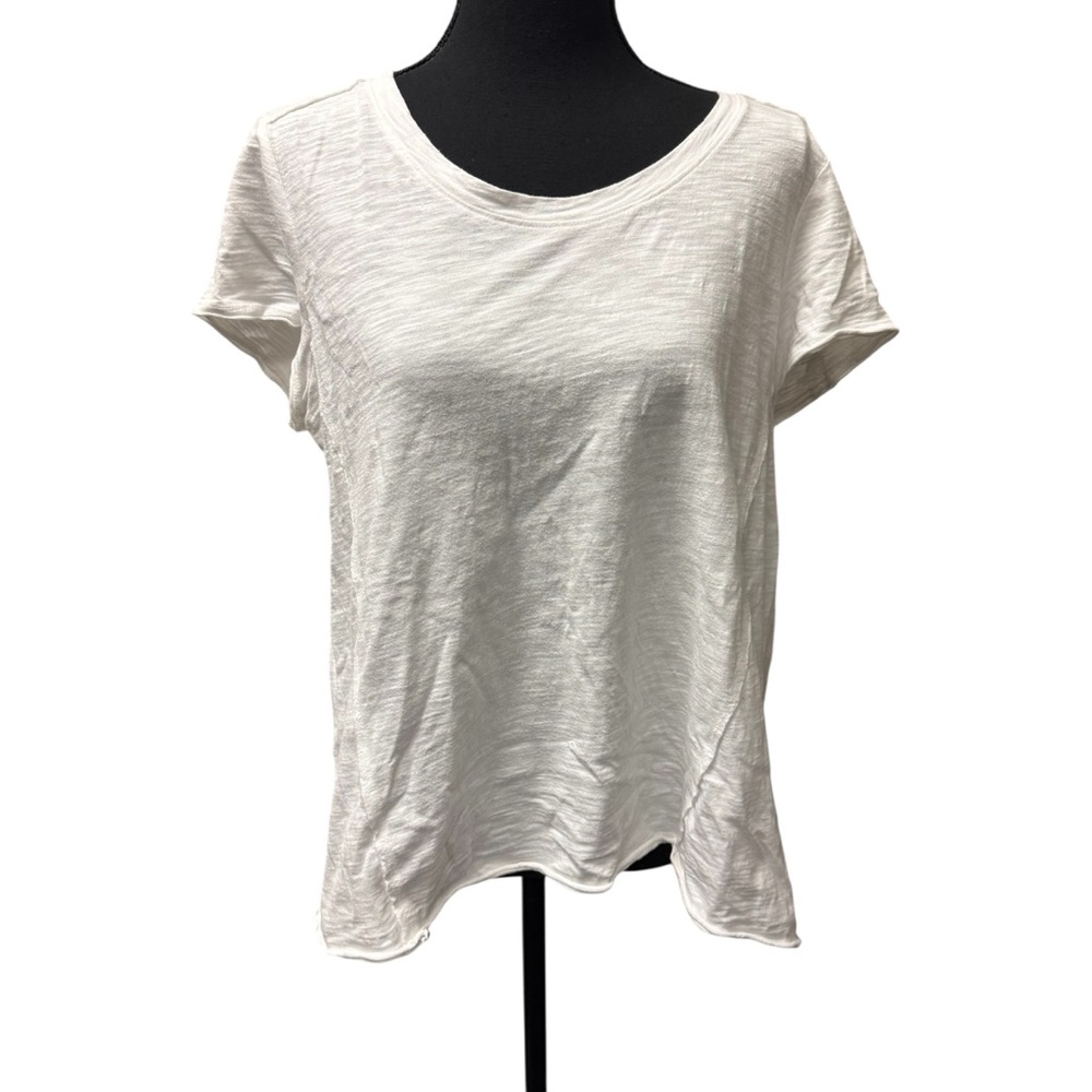 Sundance White 100% Cotton Slub Tee Small Casual Top